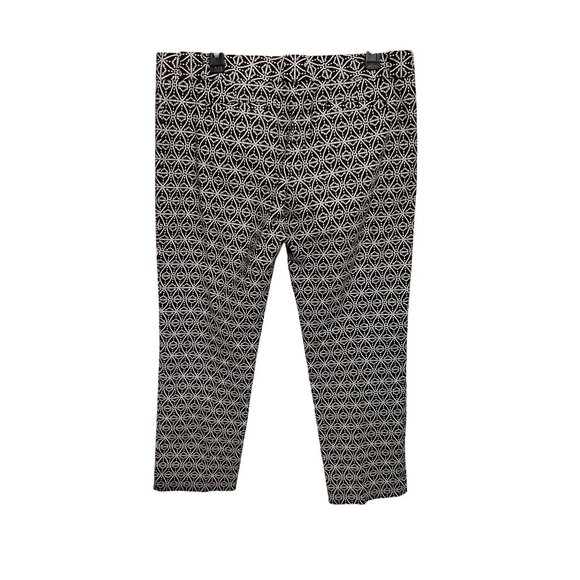 Tory Burch Geometric Print Womens Golf Pants Size 10 Brown & White Cotton Blend - Picture 2 of 13
